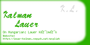 kalman lauer business card